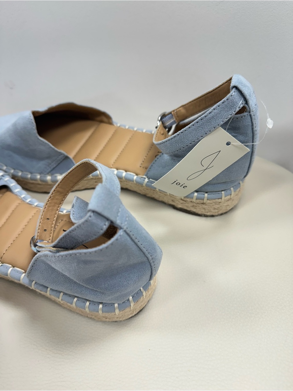 Joie Powder Blue Suede Ankle-Strap Espadrilles - Picture 5 of 8